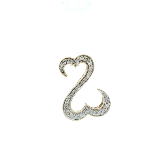 14K Yellow Gold Diamond "Jane Seymour" Open Heart Pendant -0.50ct