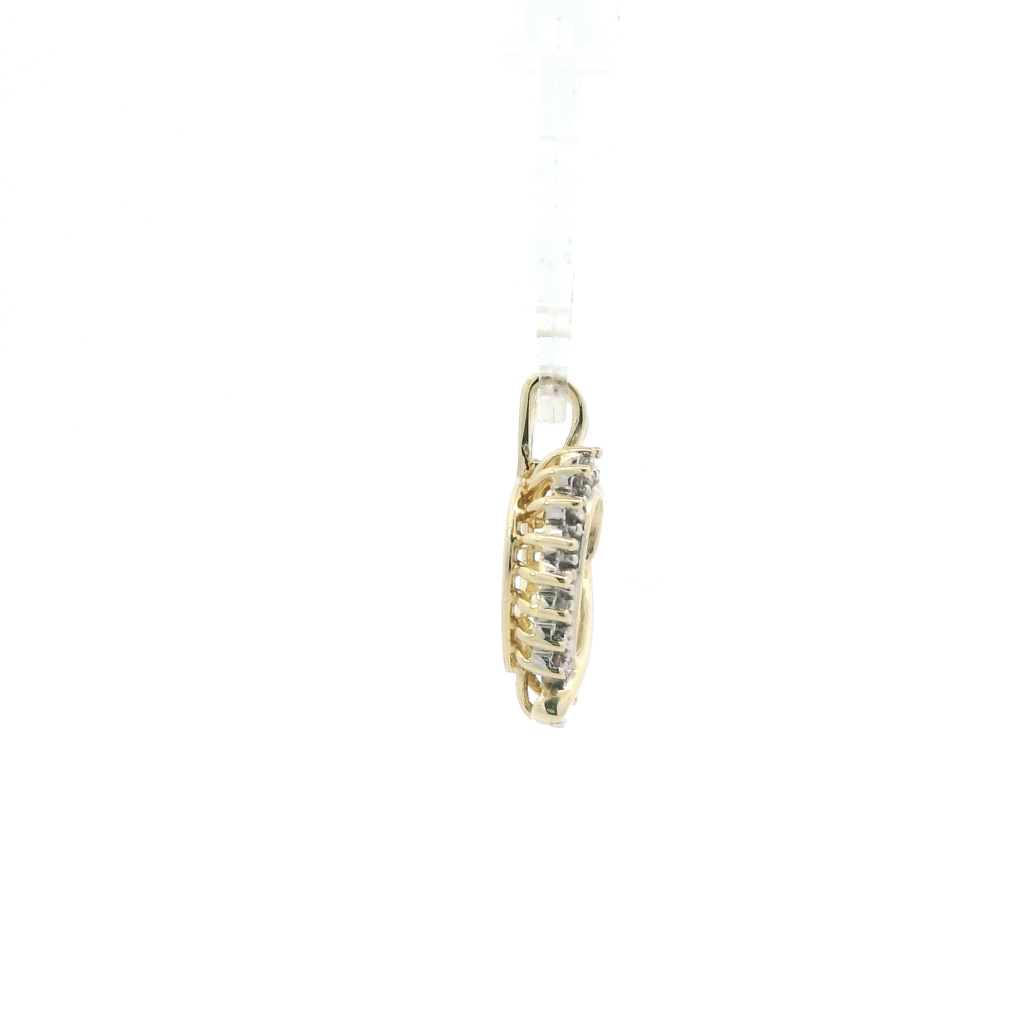 10K Yellow Gold Diamond Heart Pendant - 0.07ct