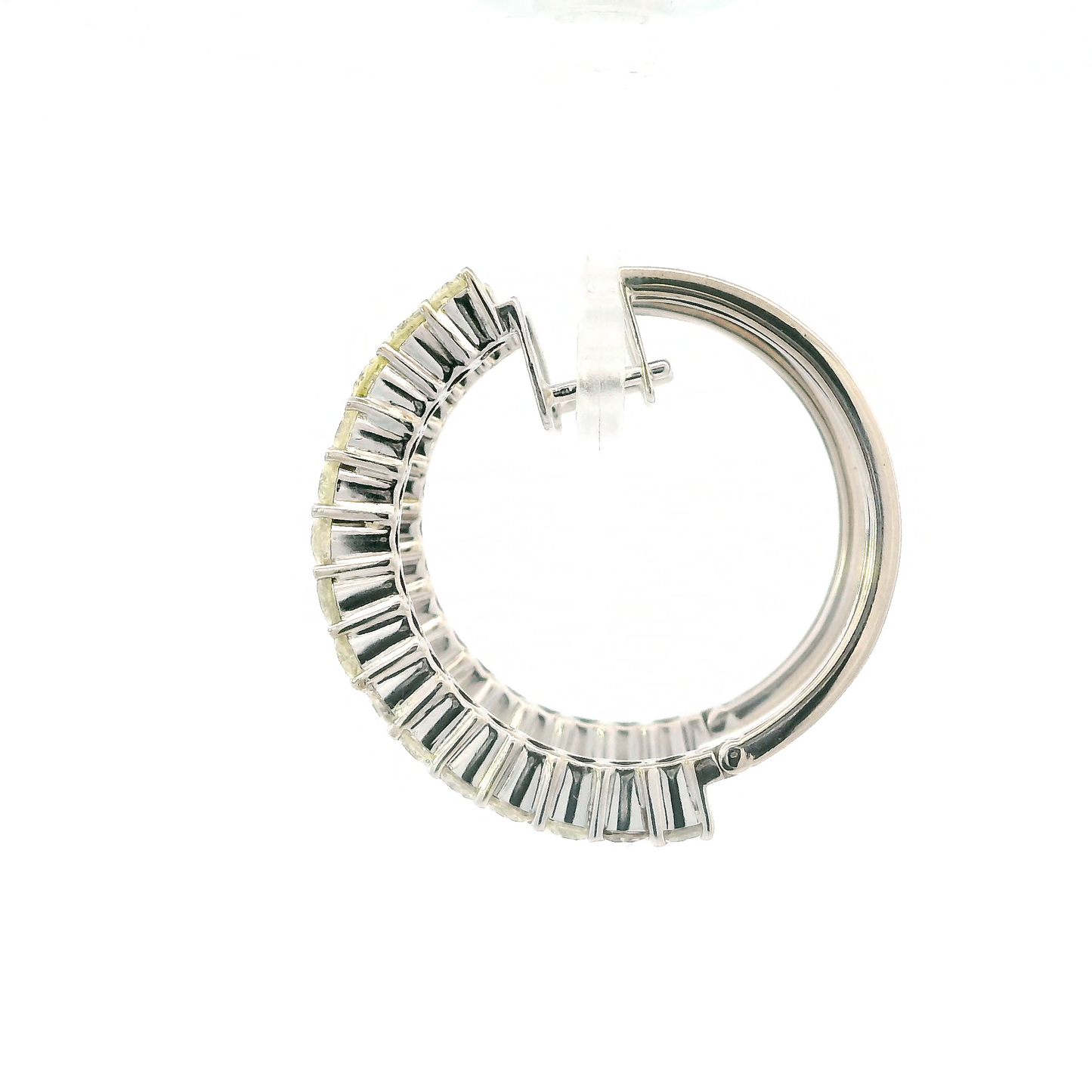 14K White Gold Diamond Hoop Earrings - 3.66ct