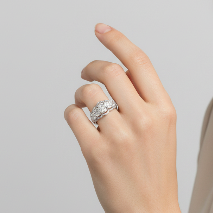14K White Gold Diamond Womens Ring - 1.43ct