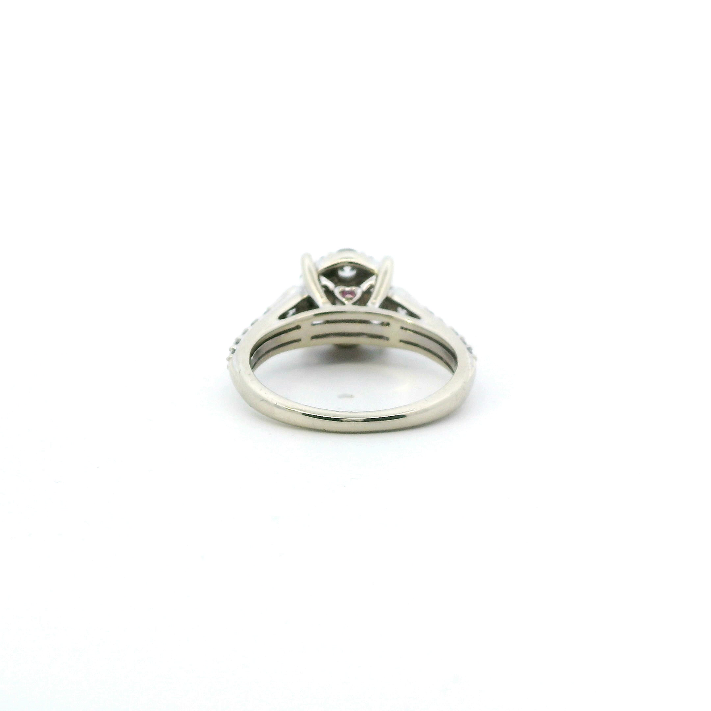 10K White Gold Lab Grown Diamond & Ruby Womens Ring - 1.13ct