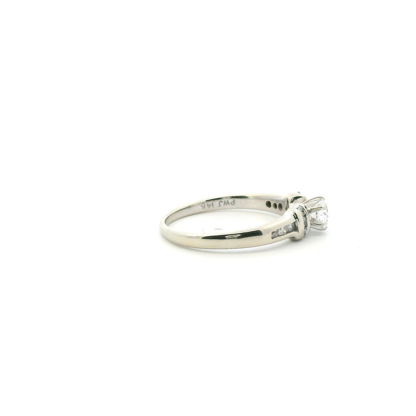 14K White Gold Diamond Womens Ring -0.57ct