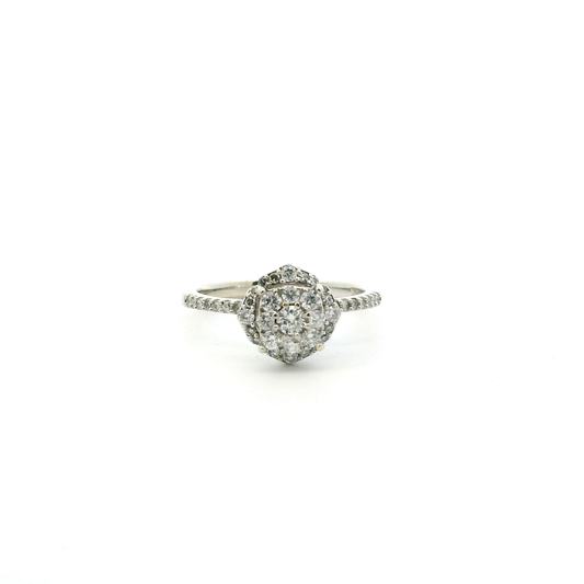10K White Gold Diamond Womens Ring - 0.29ct