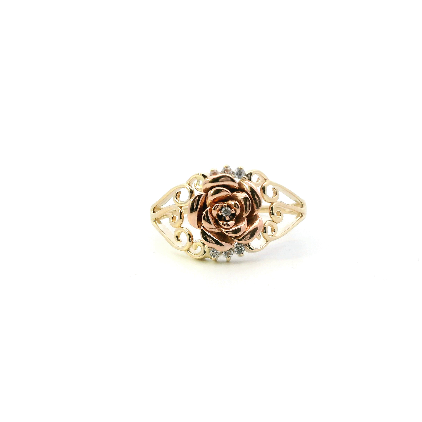 10K Yellow & Rose Gold Rose Ring