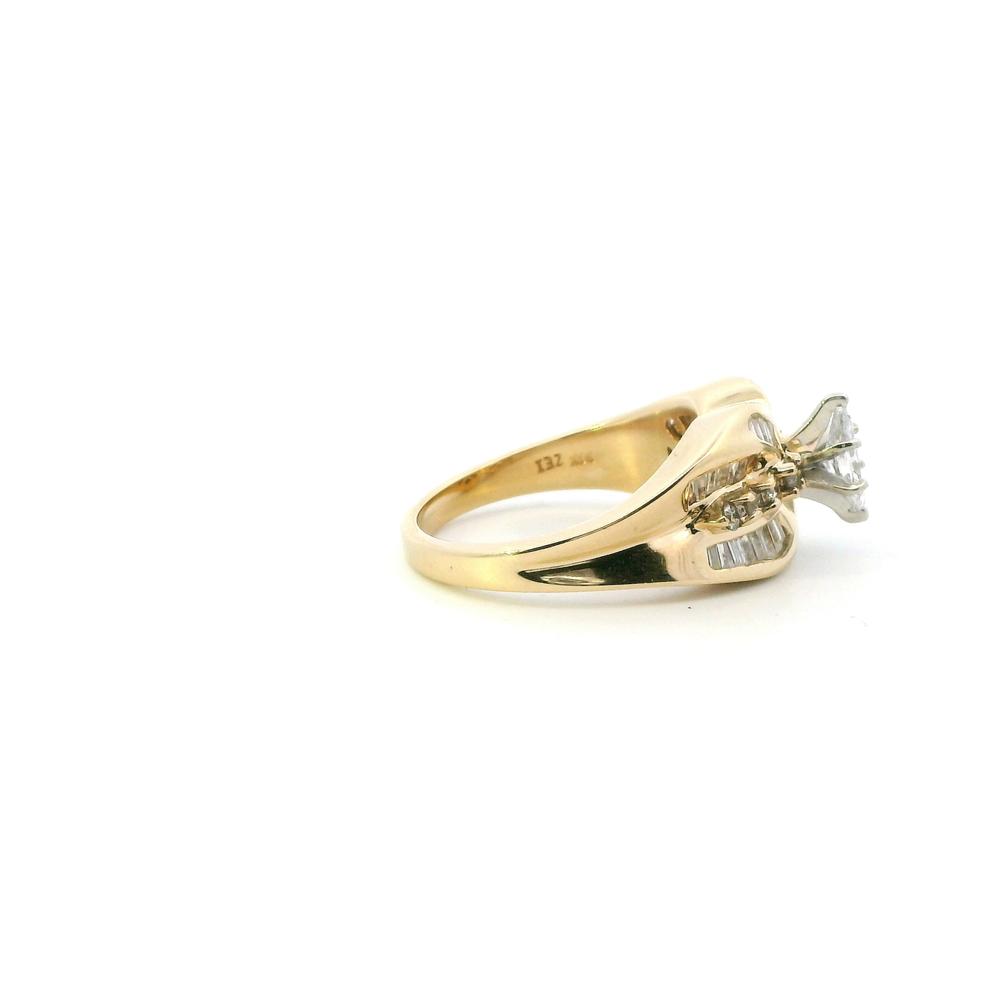 14K Yellow Gold Diamond Womens Ring - 0.52ct