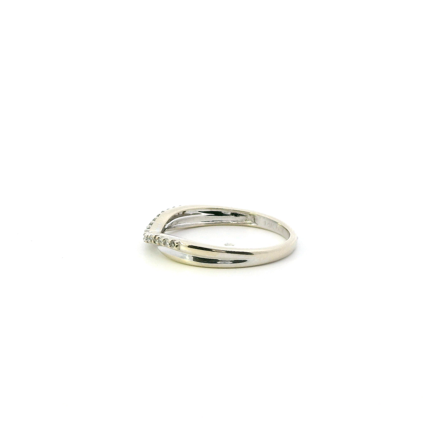 14K White Gold Diamond Womens Ring - 0.11ct