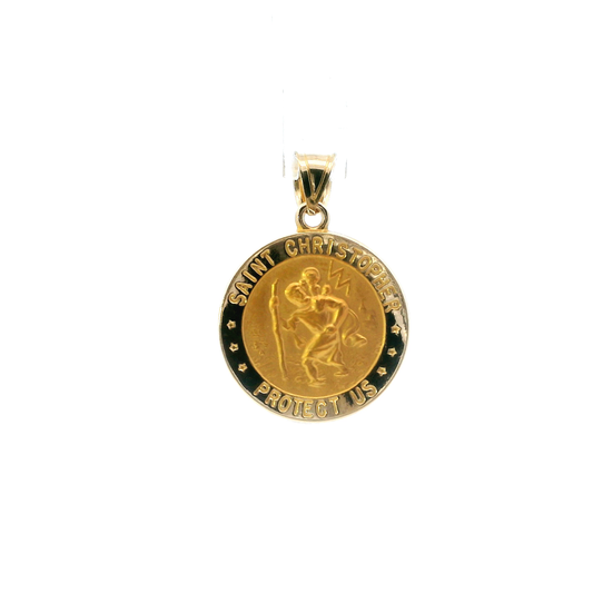 14K Yellow Gold Saint Christopher Religious Pendant