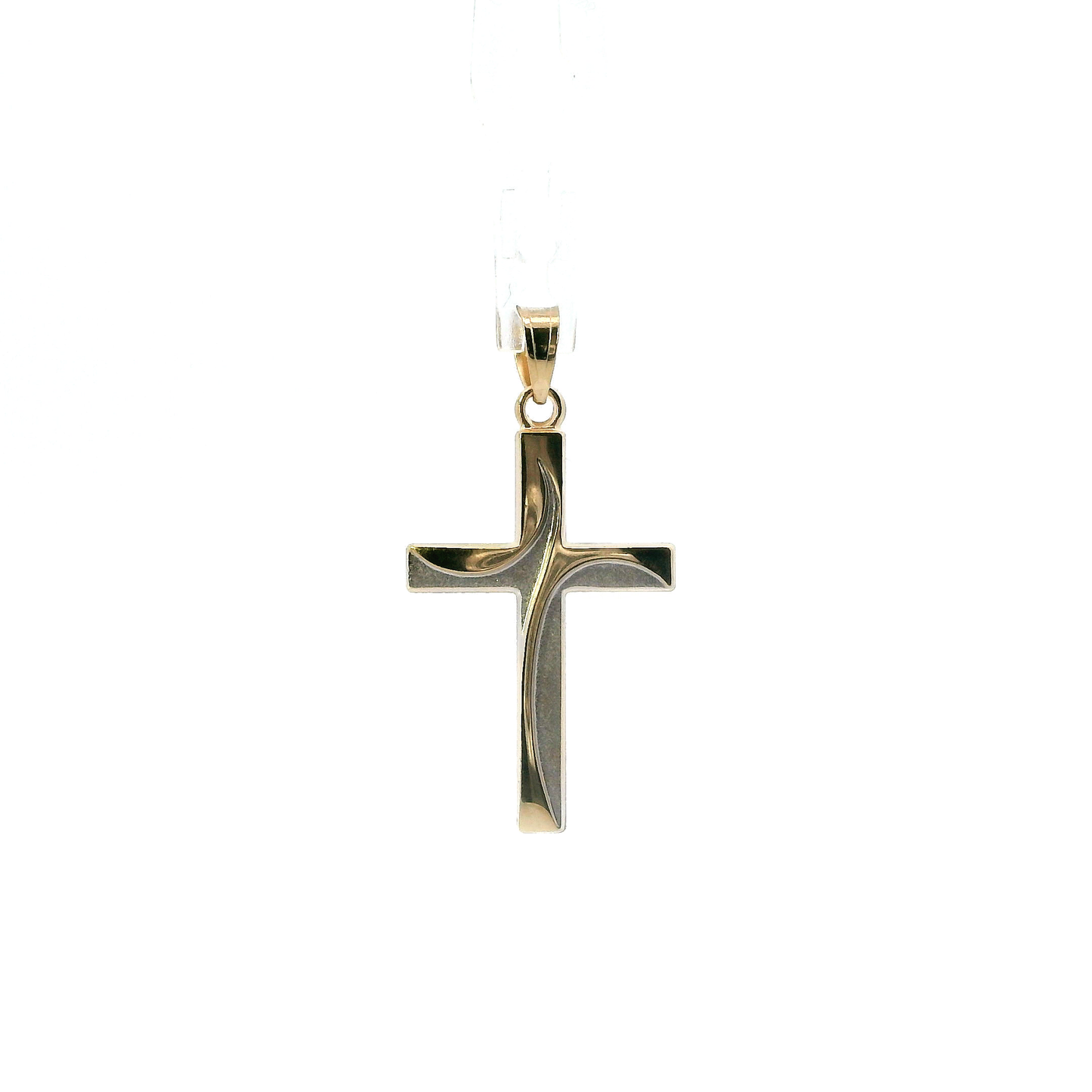 14K Yellow & White Gold Cross Pendant