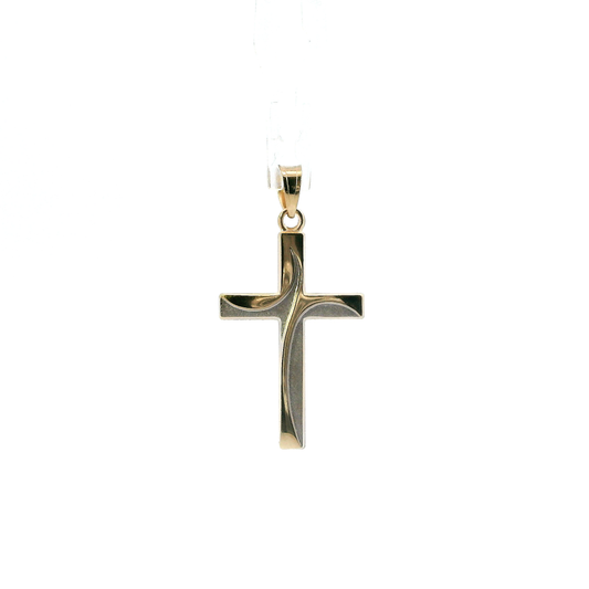 14K Yellow & White Gold Cross Pendant