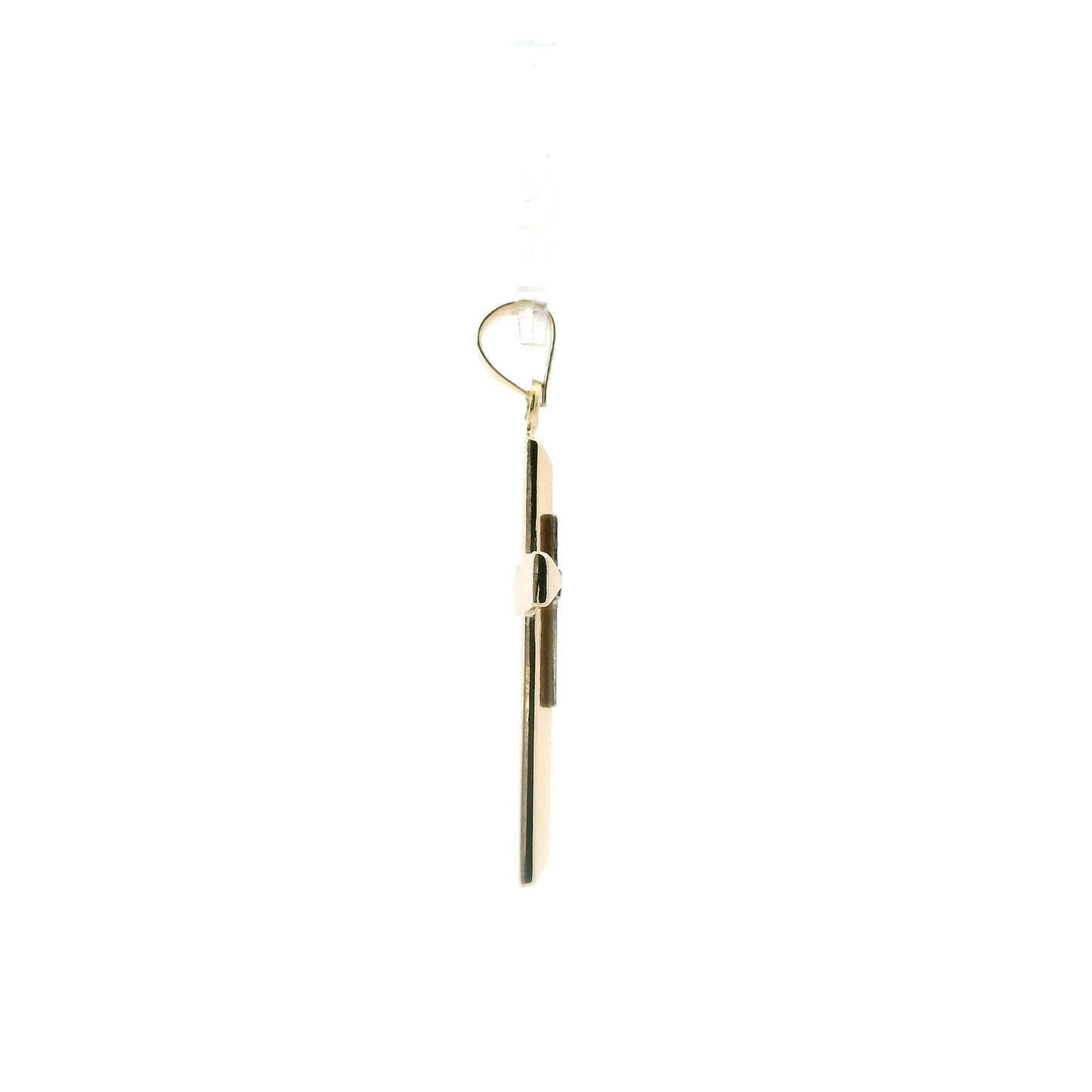 14K Yellow & White Gold Double Cross Pendant