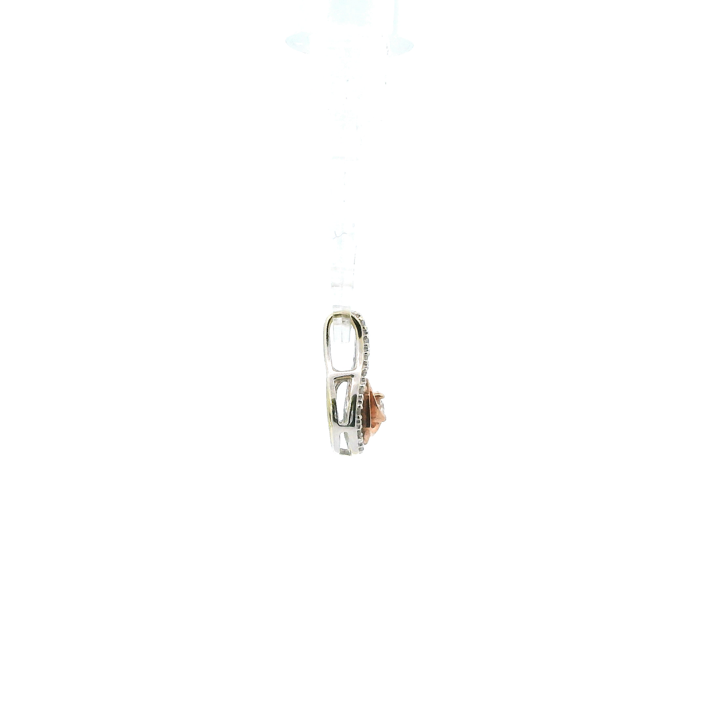 10K White & Rose Gold Diamond Pendant - 0.04ct