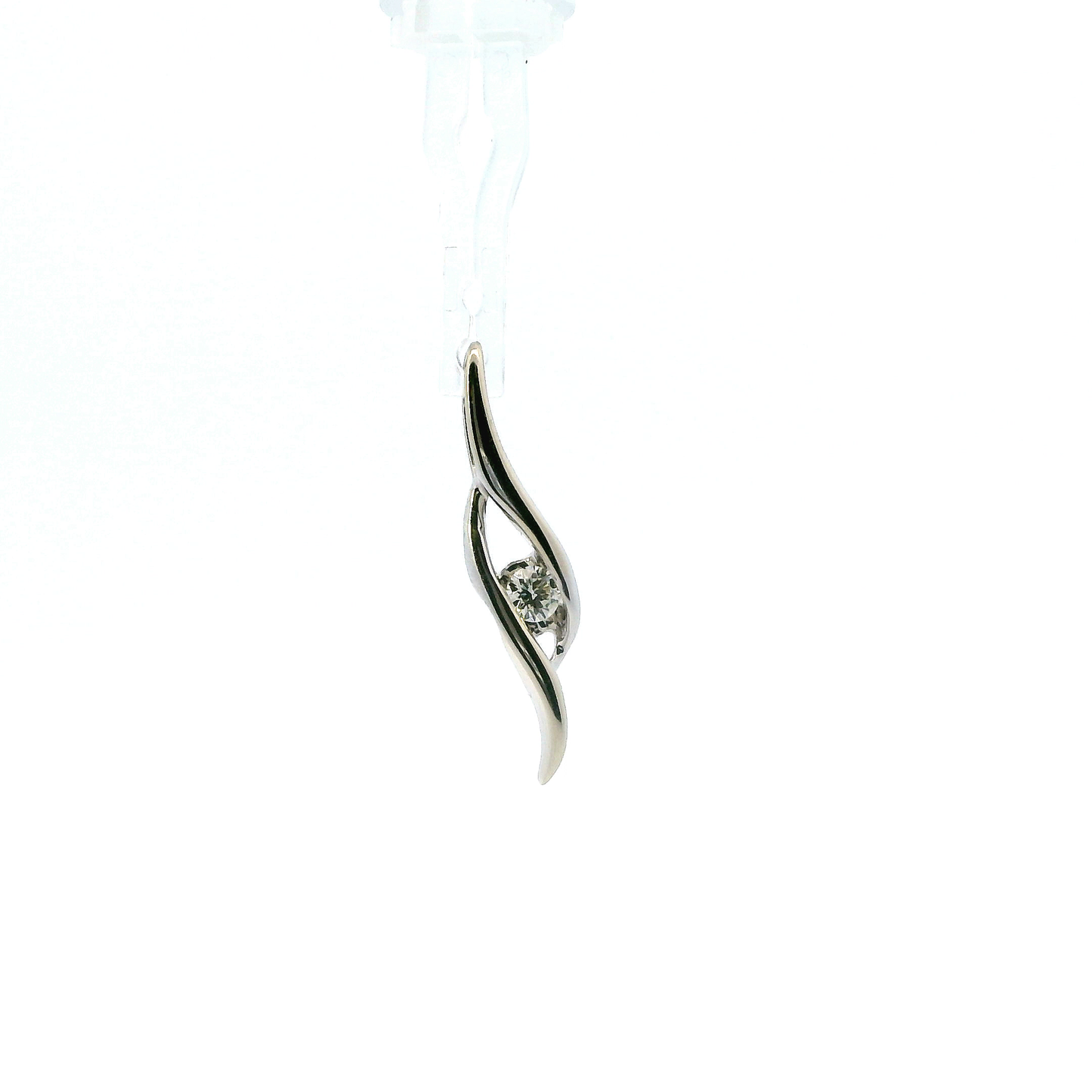 14K White Gold diamond Abstract Pendant -0.15ct