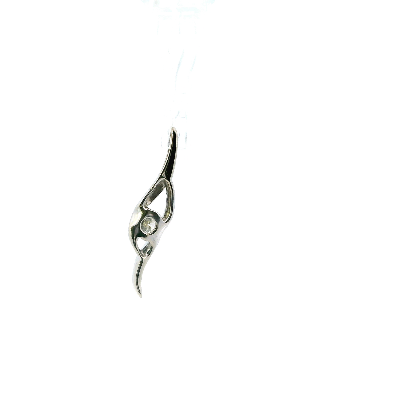 14K White Gold diamond Abstract Pendant -0.15ct