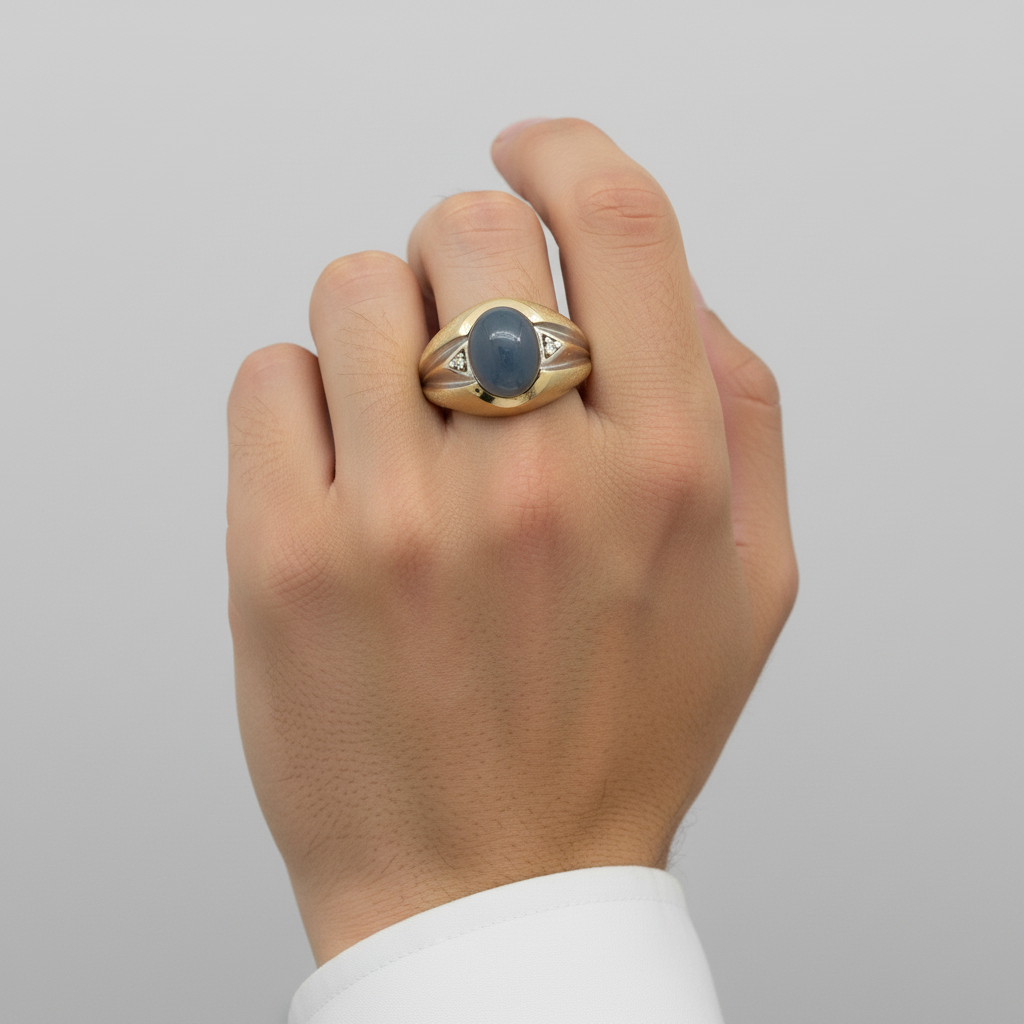 10K Yellow Gold Moon Stone Ring