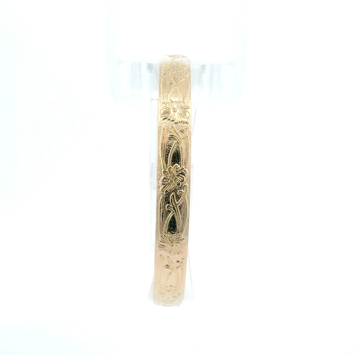 10K Yellow Gold Floral Bangle Bracelet