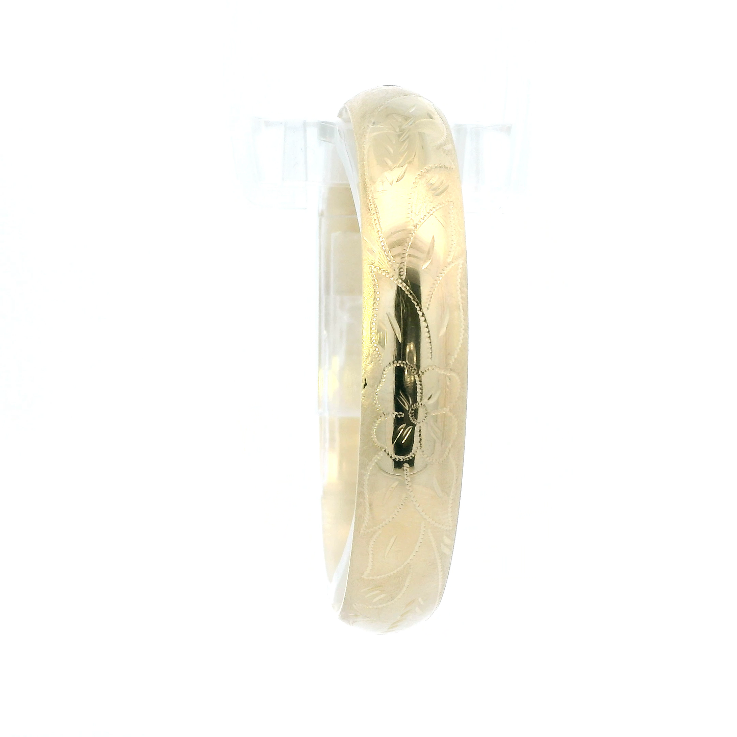 14K Yellow Gold Floral Bangle Bracelet