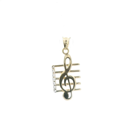 14K Yellow Gold Music Note Pendant