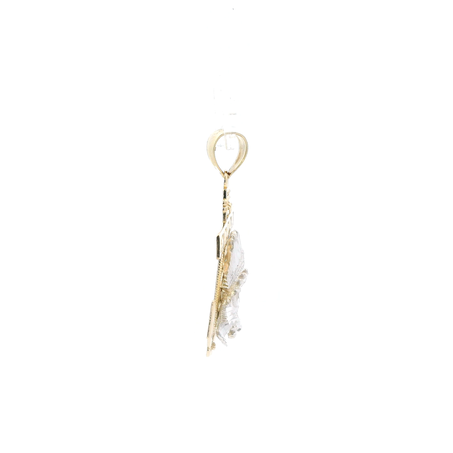 14K Yellow & White Gold Eagle Anchor Pendant