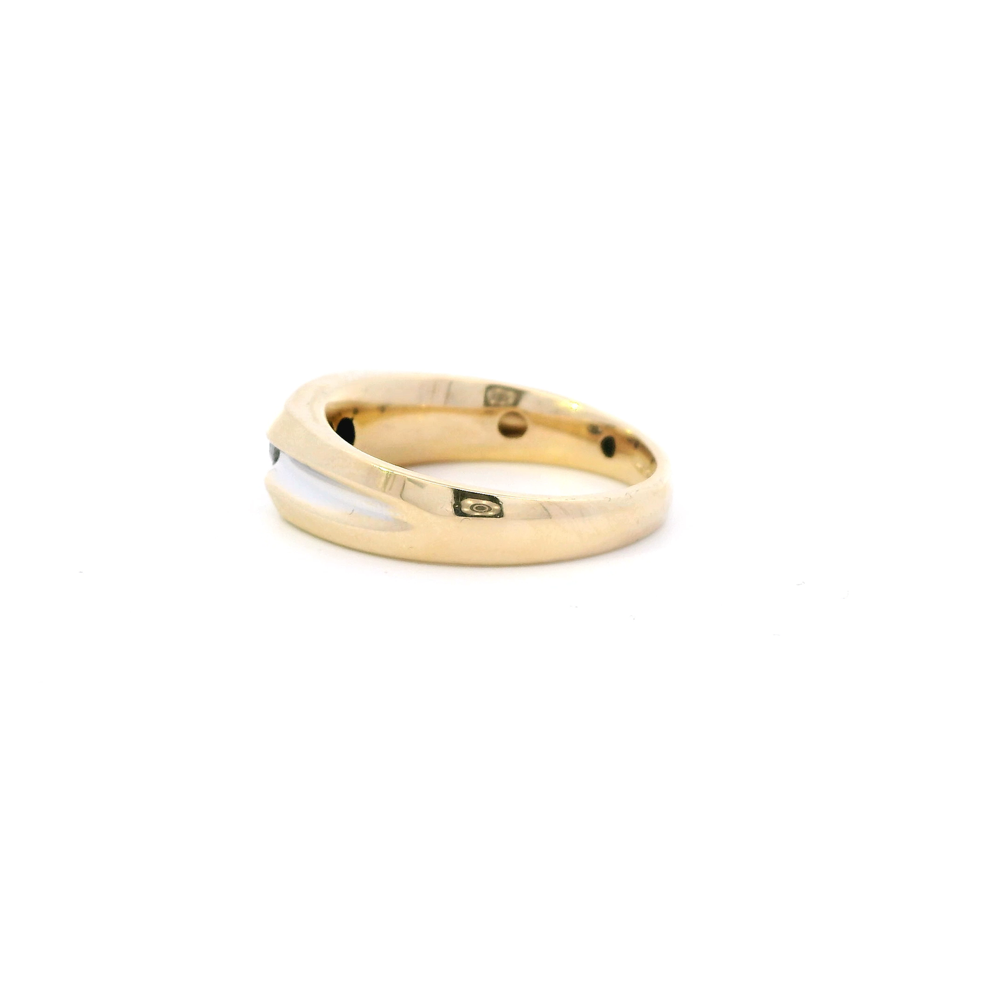 14K Yellow & White Gold Diamond Mens Ring - 0.22ct