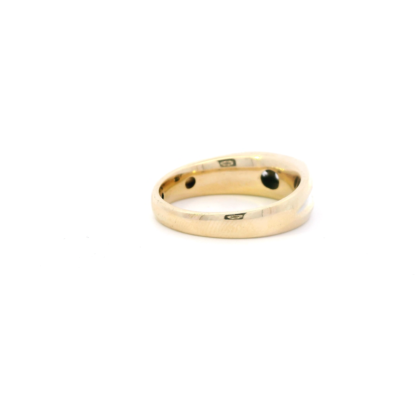 14K Yellow & White Gold Diamond Mens Ring - 0.22ct