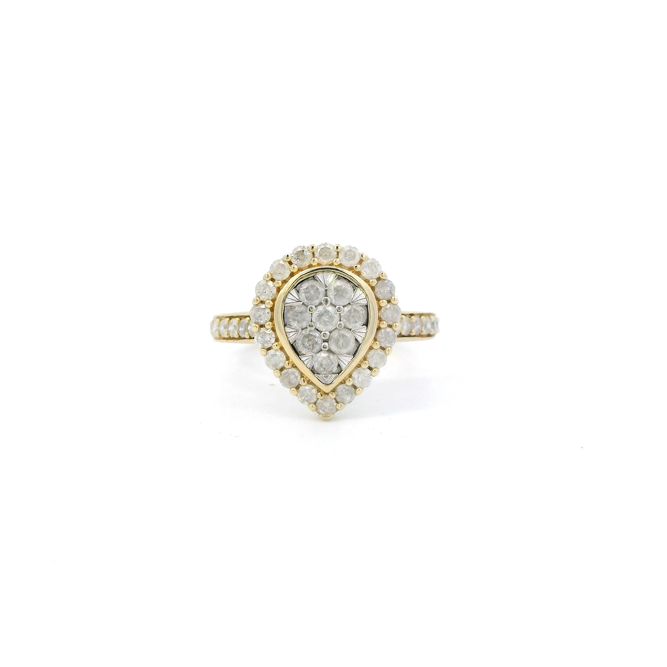 10K Yellow Gold Diamond Womens Ring - 0.74ct