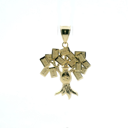 10K Yellow Gold Money Tree Pendant