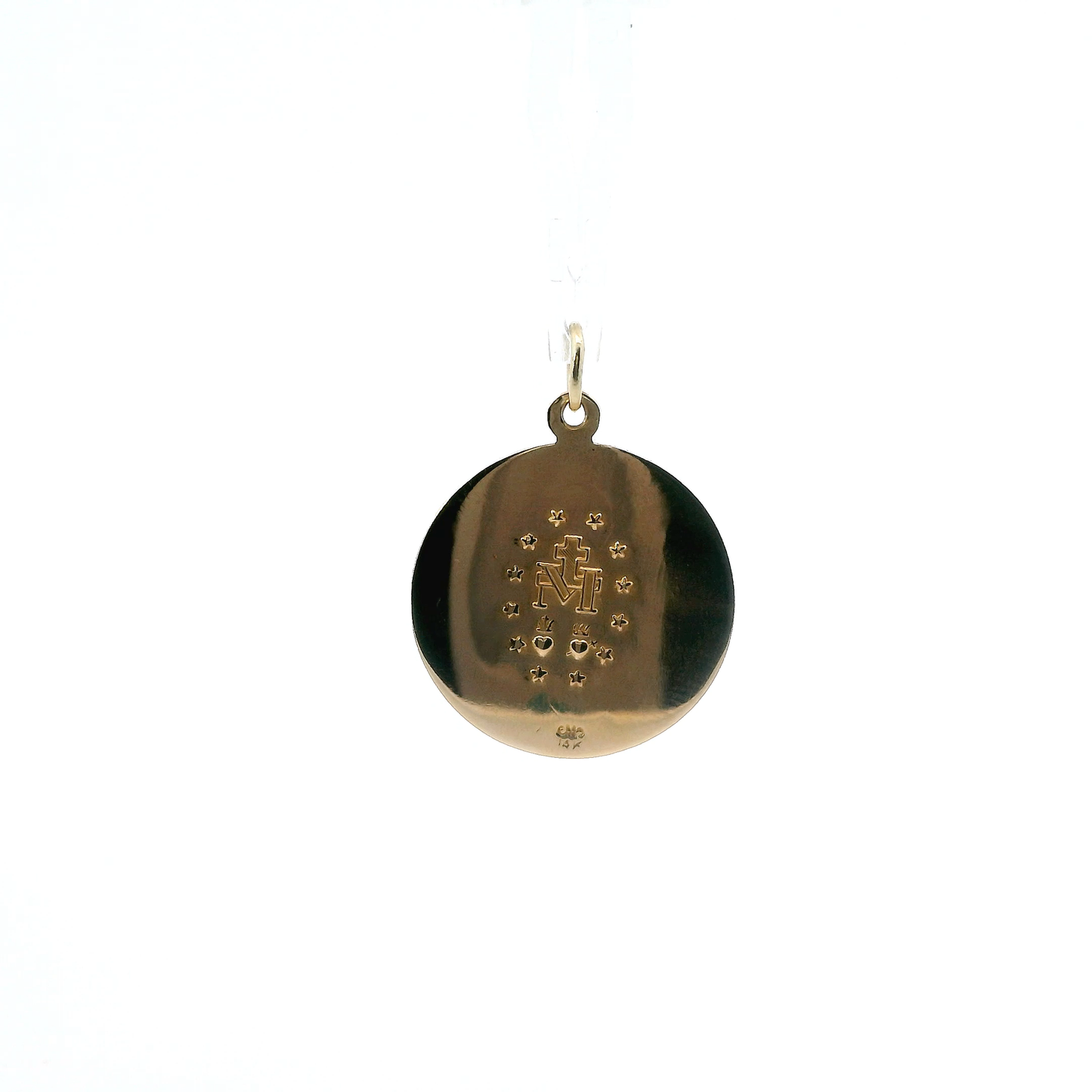 14K Yellow Round Religious Figure Pendant
