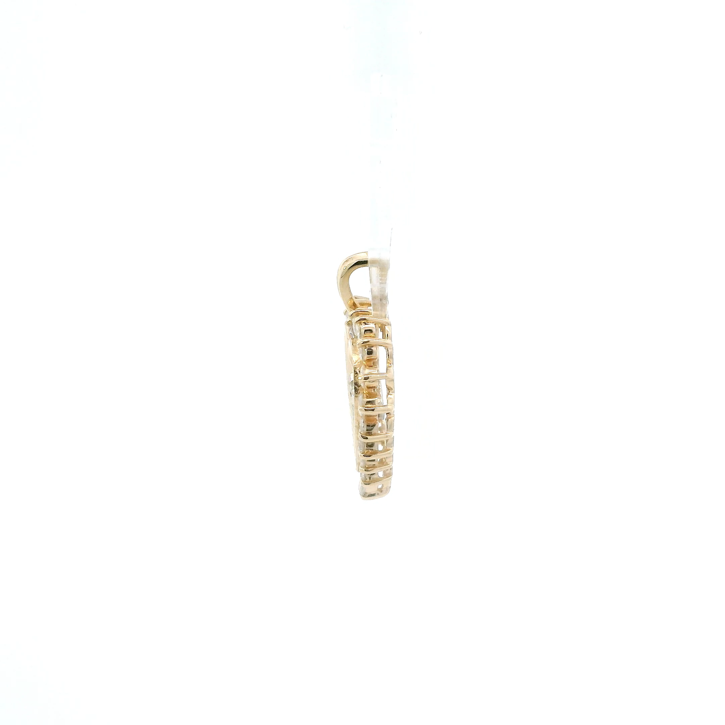 14K Yellow Gold Diamond Heart Pendant -1.23ct