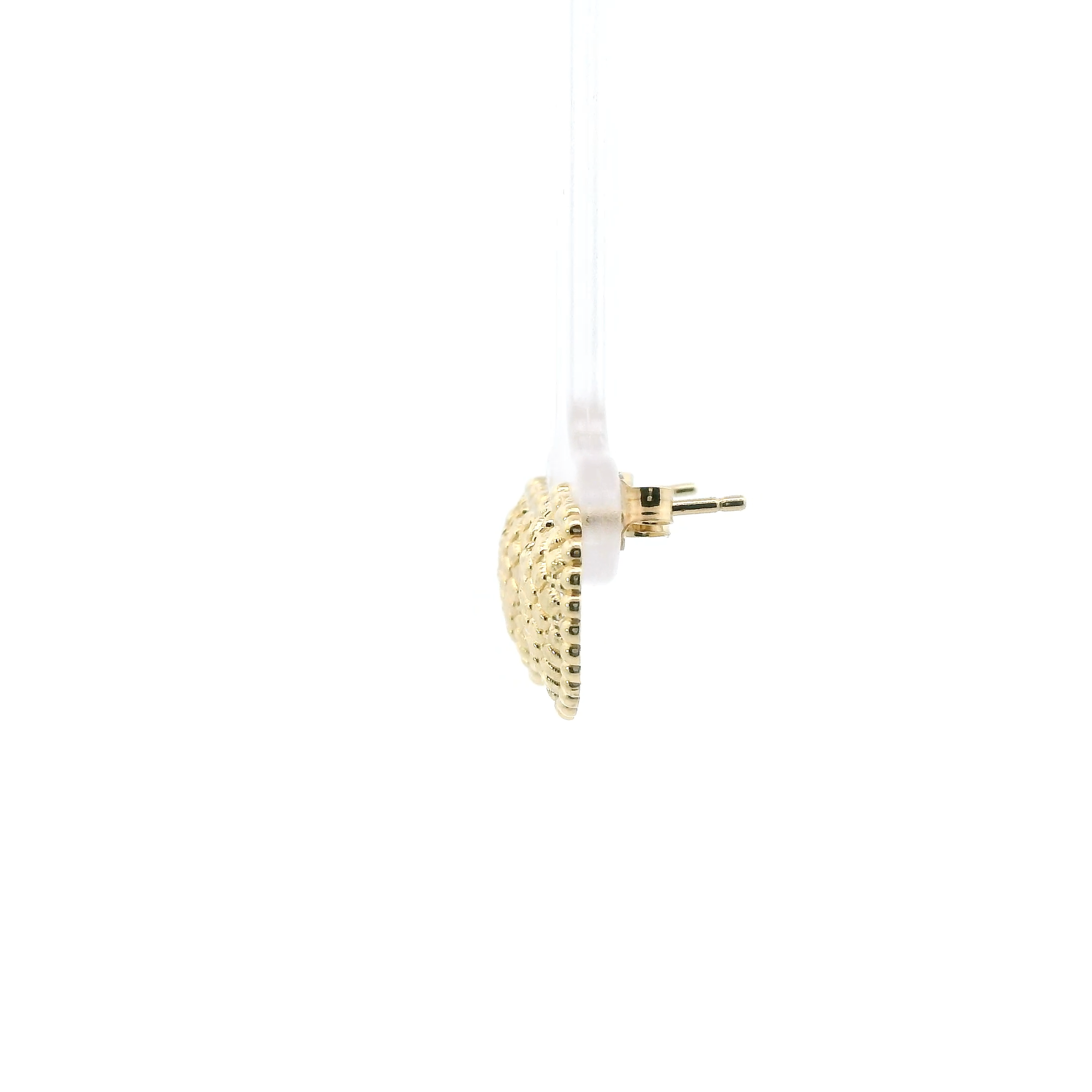 10K Yellow Gold Heart Stud Earrings