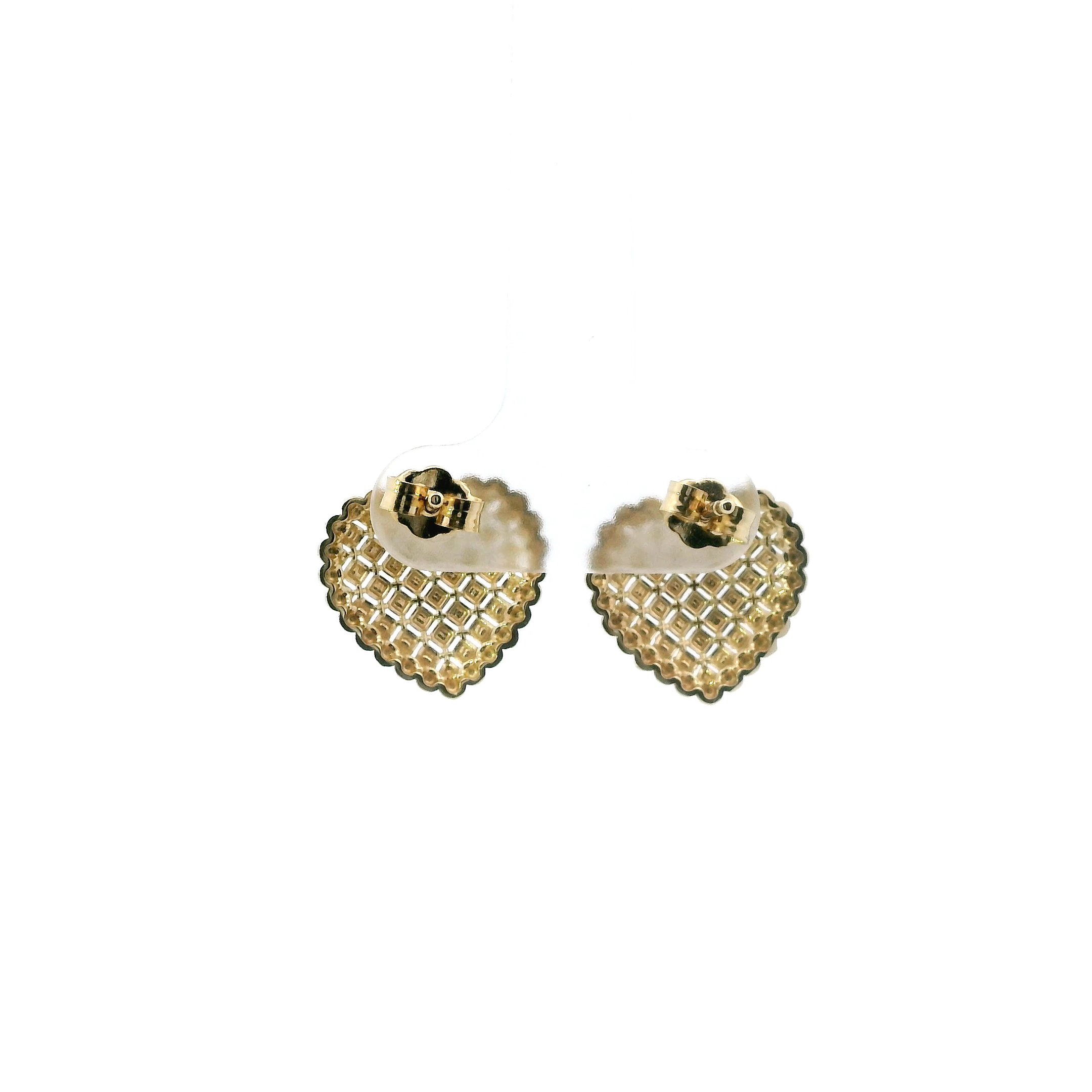 10K Yellow Gold Heart Stud Earrings