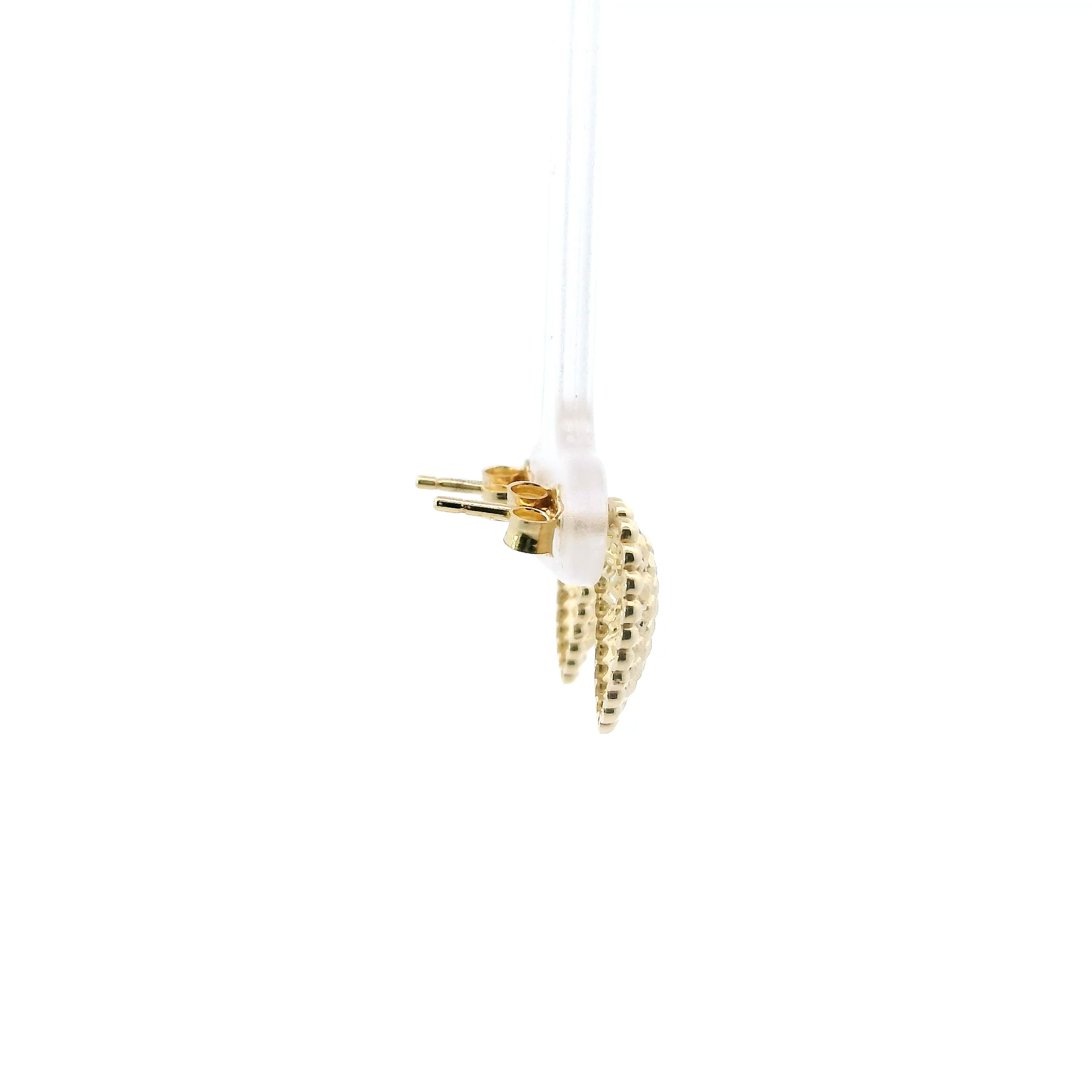 10K Yellow Gold Heart Stud Earrings