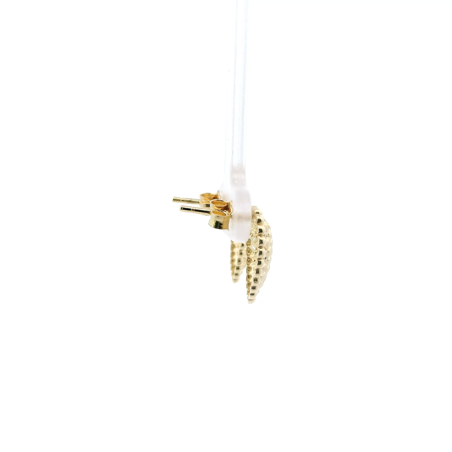 10K Yellow Gold Heart Stud Earrings