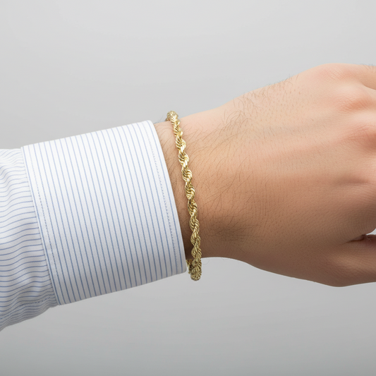 14K Yellow Gold 8" Rope Bracelet