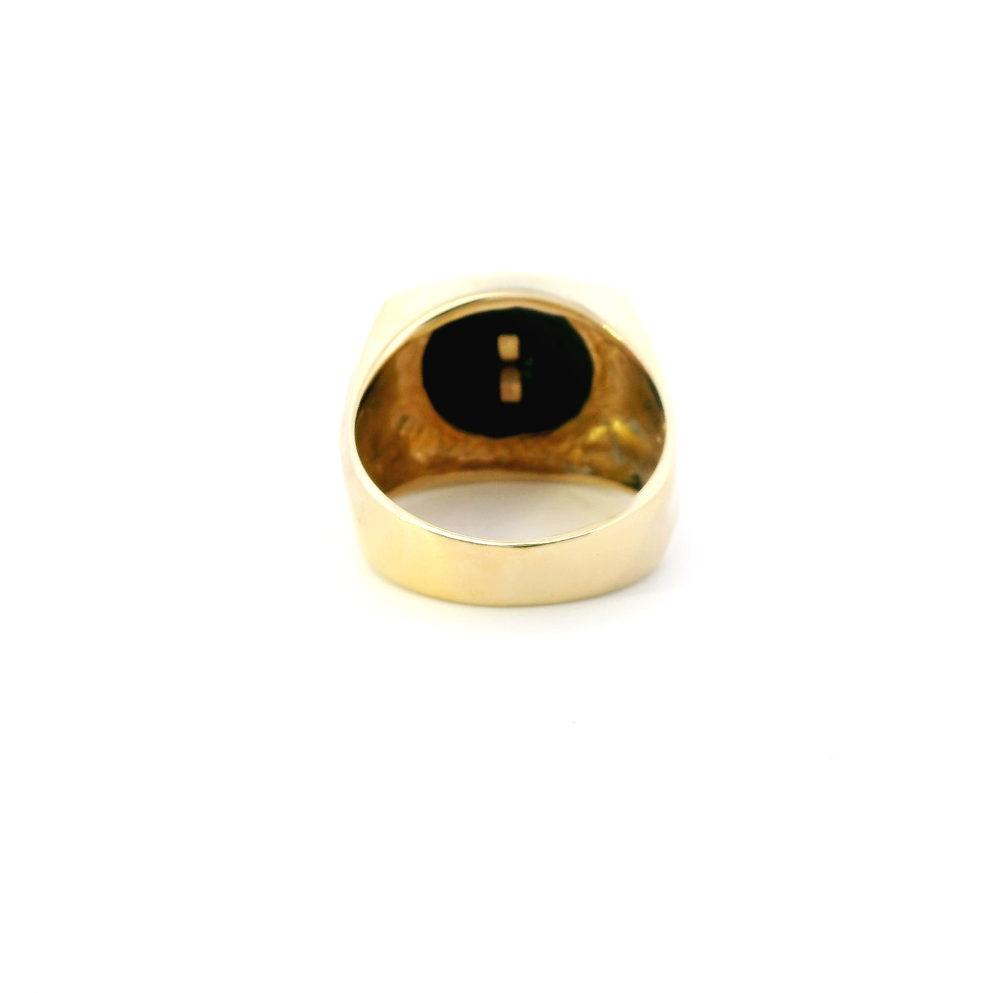 14K Yellow Gold Black Onyx Eagle Ring
