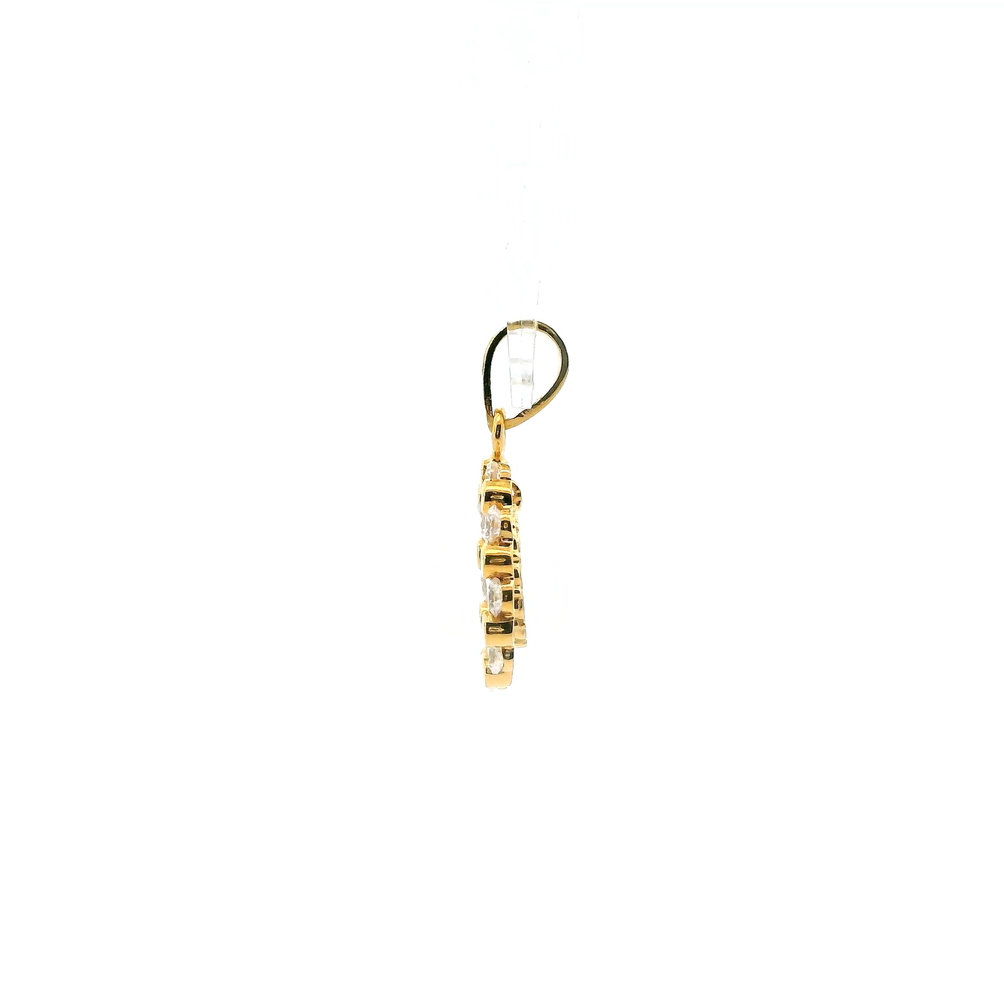 18K Yellow Gold Double Circle Pendant