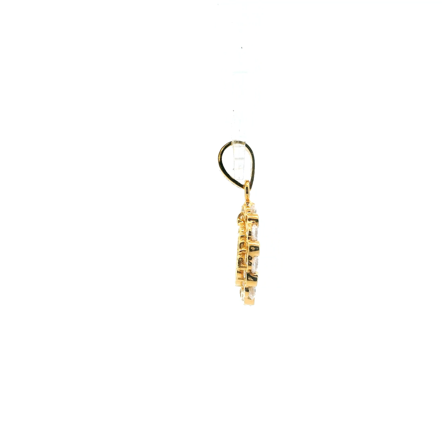 18K Yellow Gold Double Circle Pendant