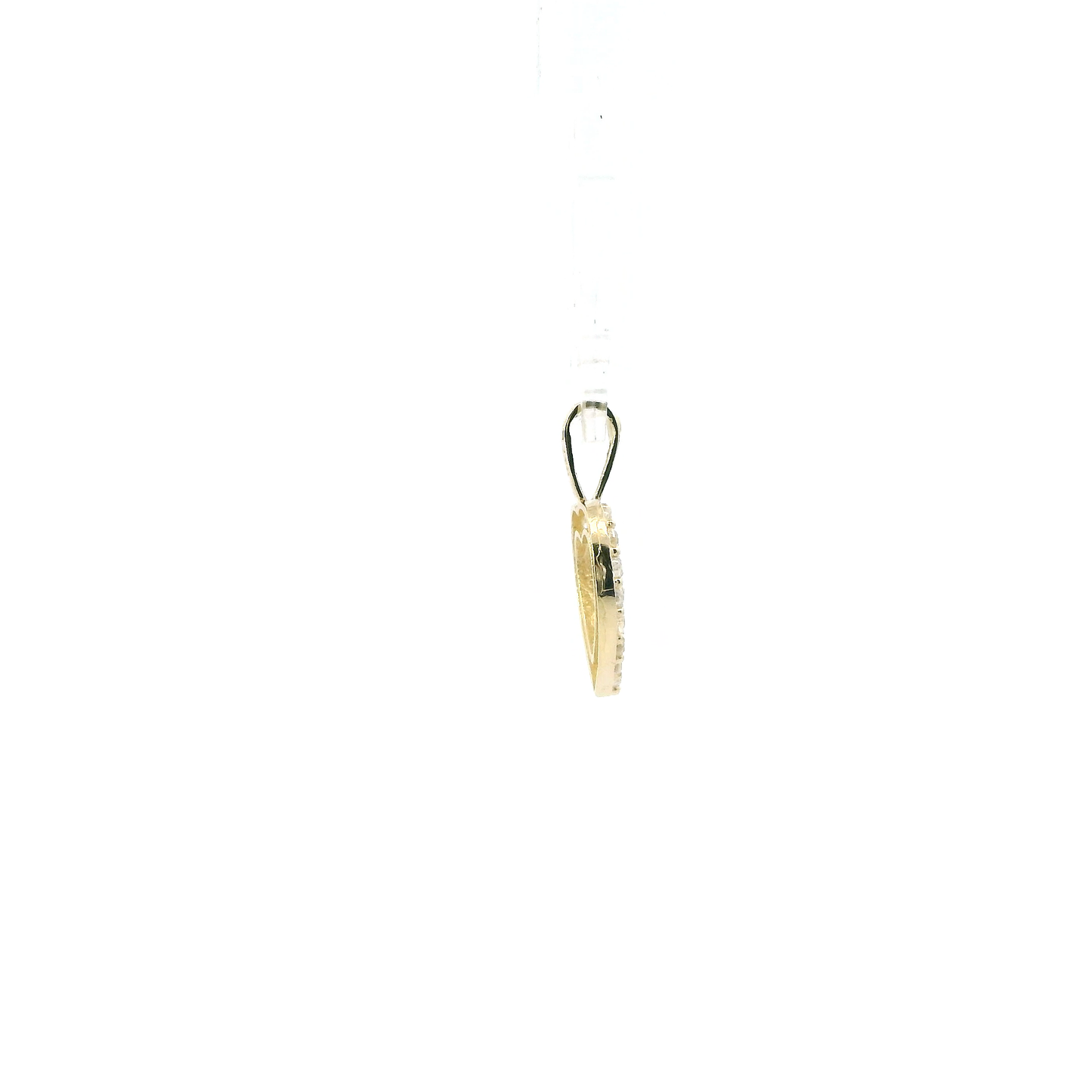 10K Yellow & White Gold Letter "R" Heart Pendant