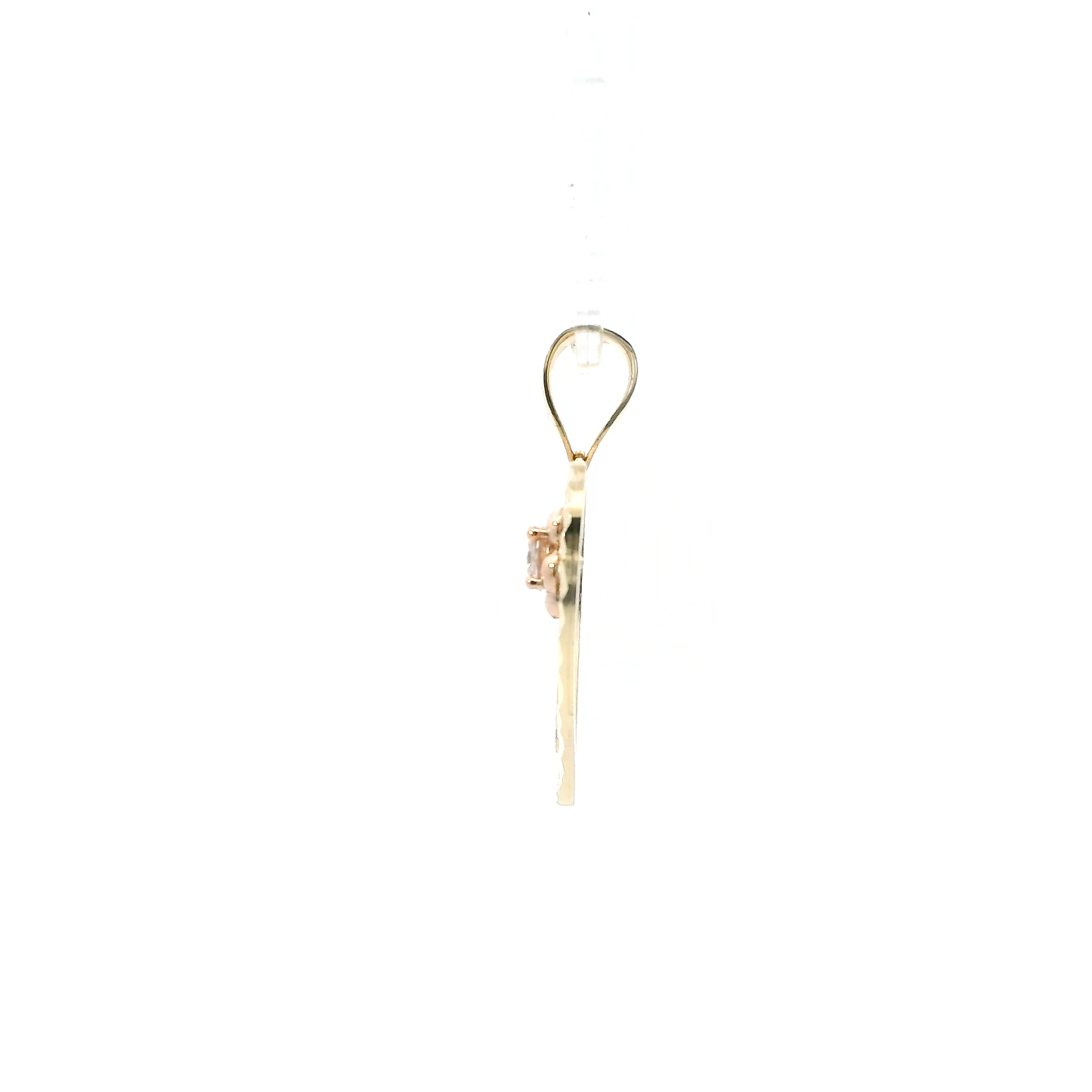 14K Yellow & Rose Gold " Te Amo" Filigree Heart Pendant