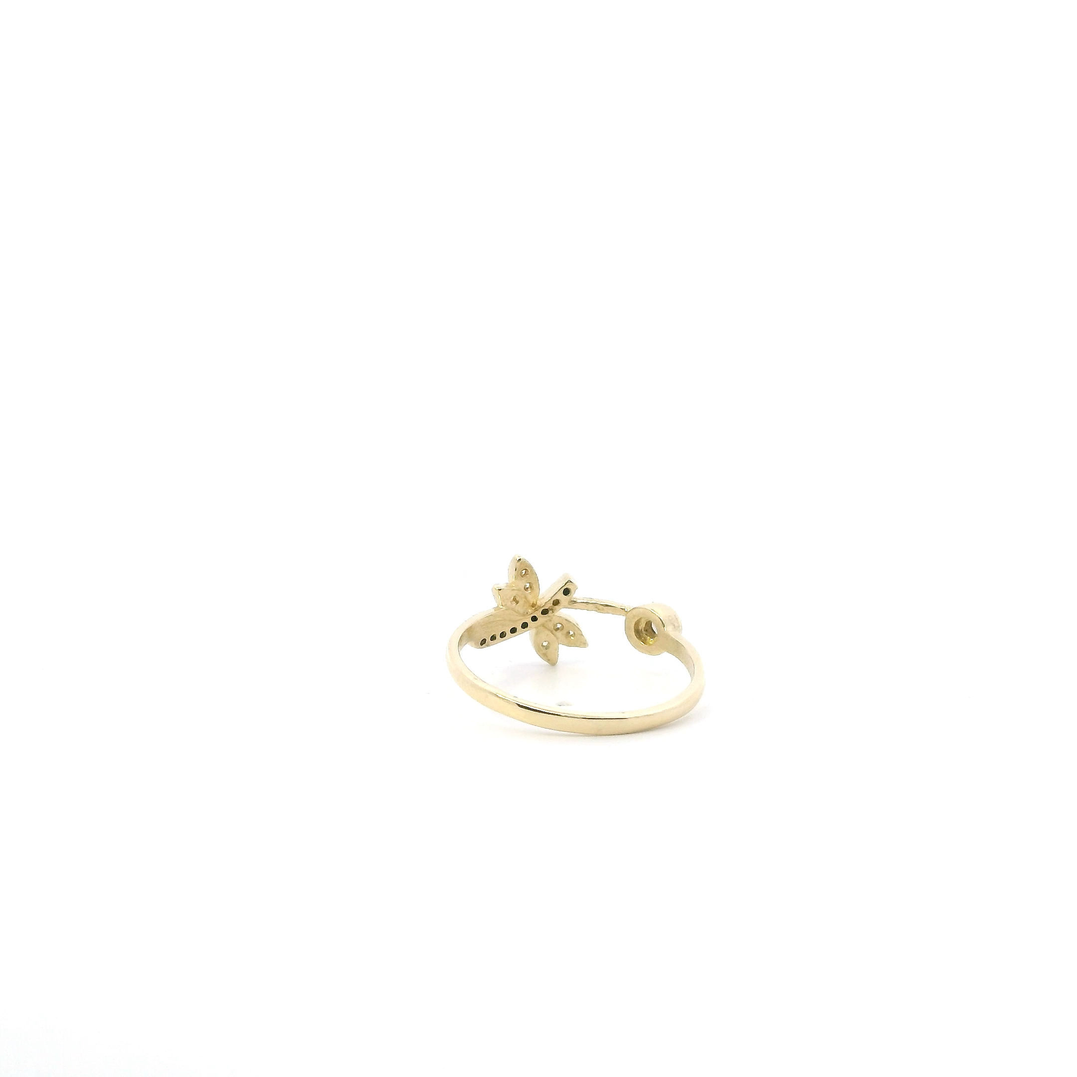 14K Yellow Gold Dragonfly Ring