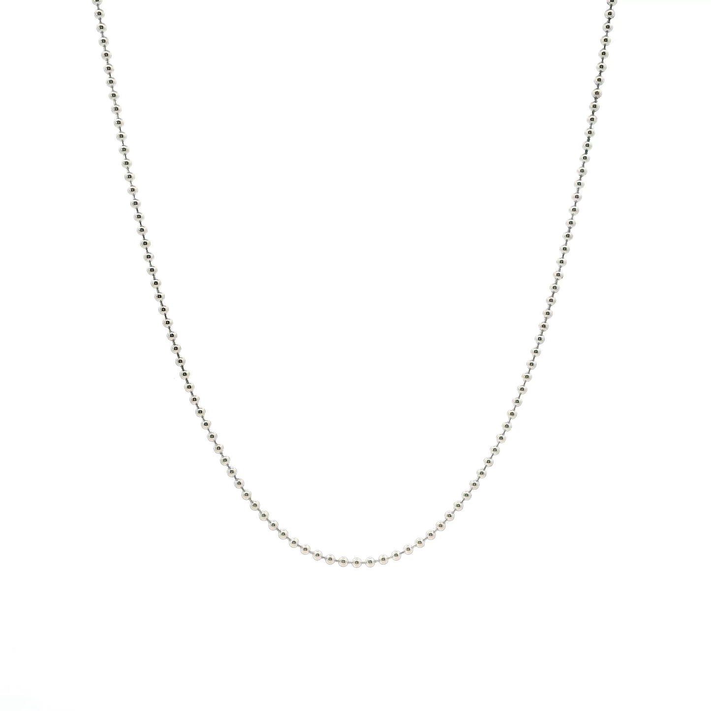 14K White Gold 17" Beaded Chain