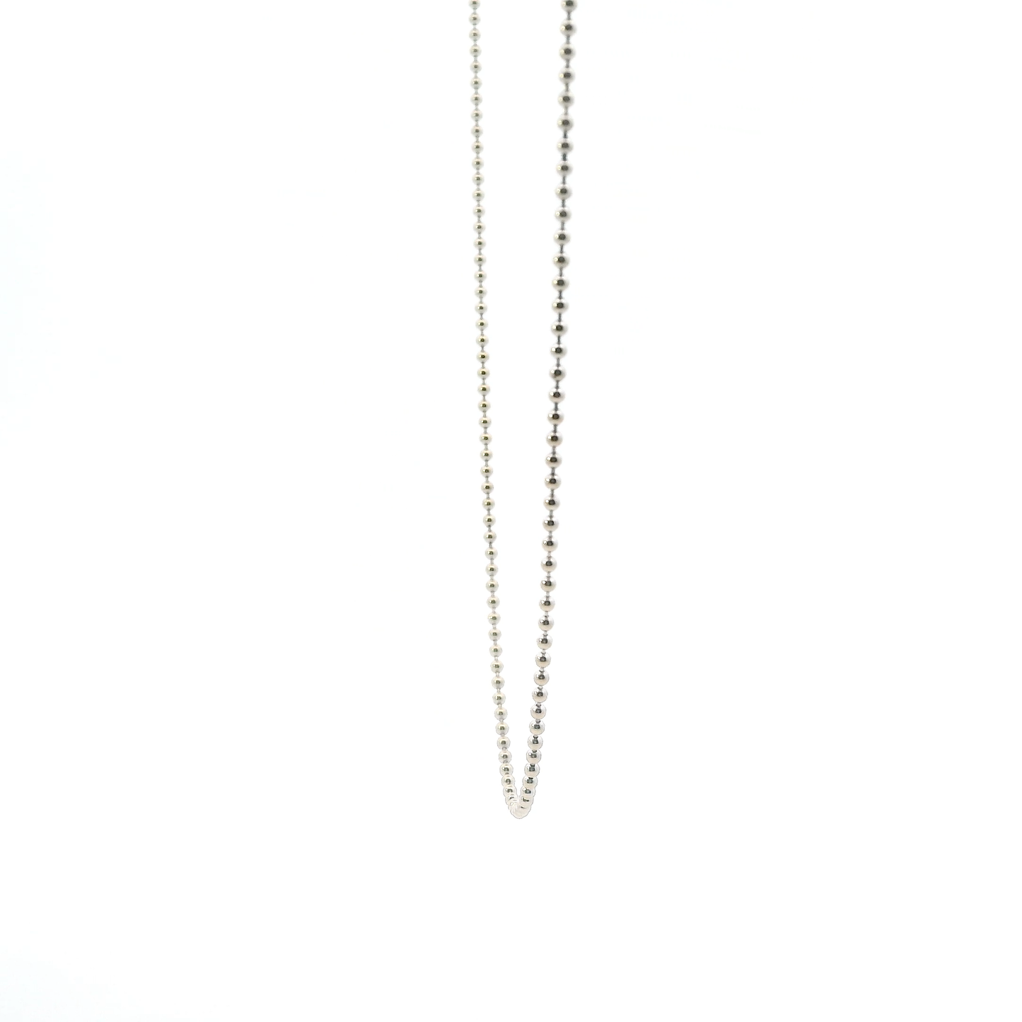 14K White Gold 17" Beaded Chain