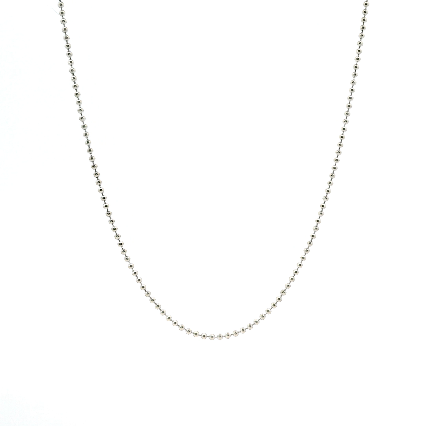 14K White Gold 17" Beaded Chain