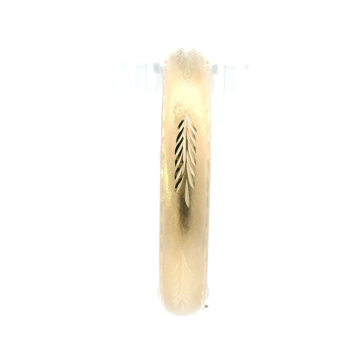 14K Yellow Gold Leaf Bangle Bracelet