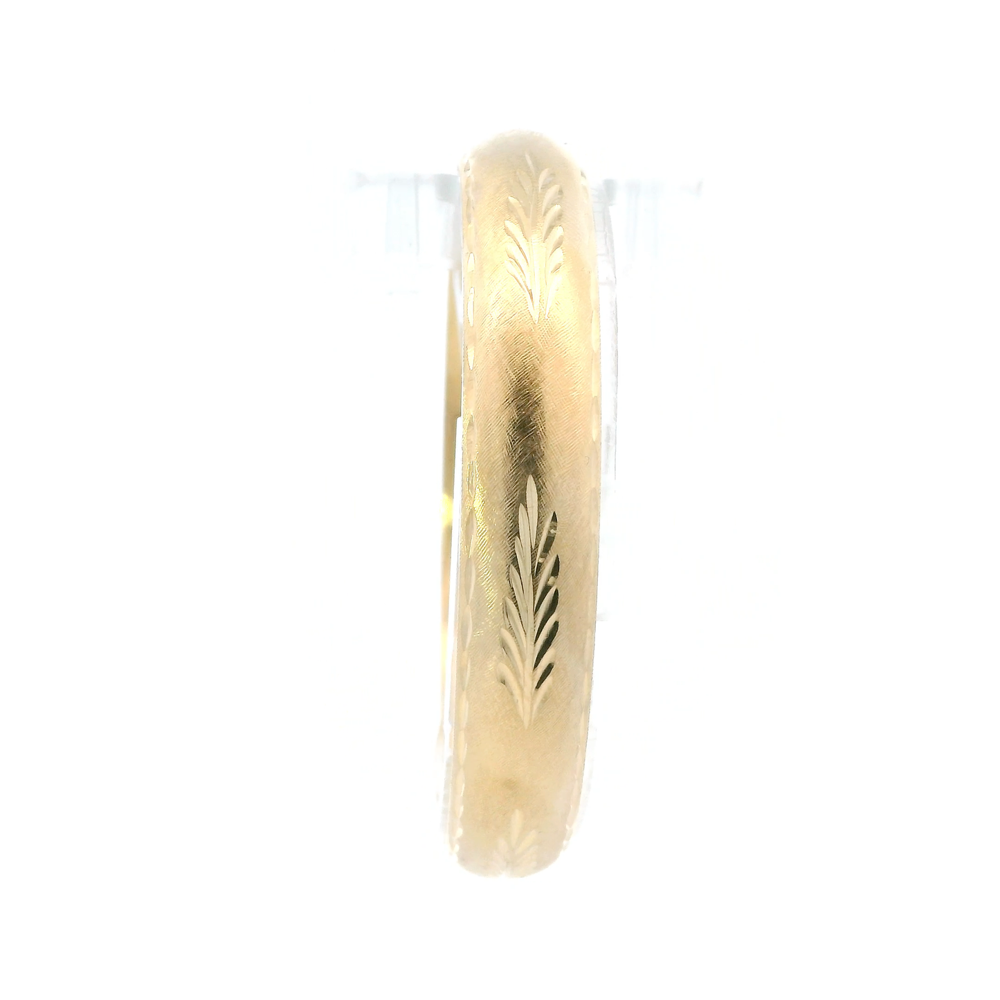 14K Yellow Gold Leaf Bangle Bracelet