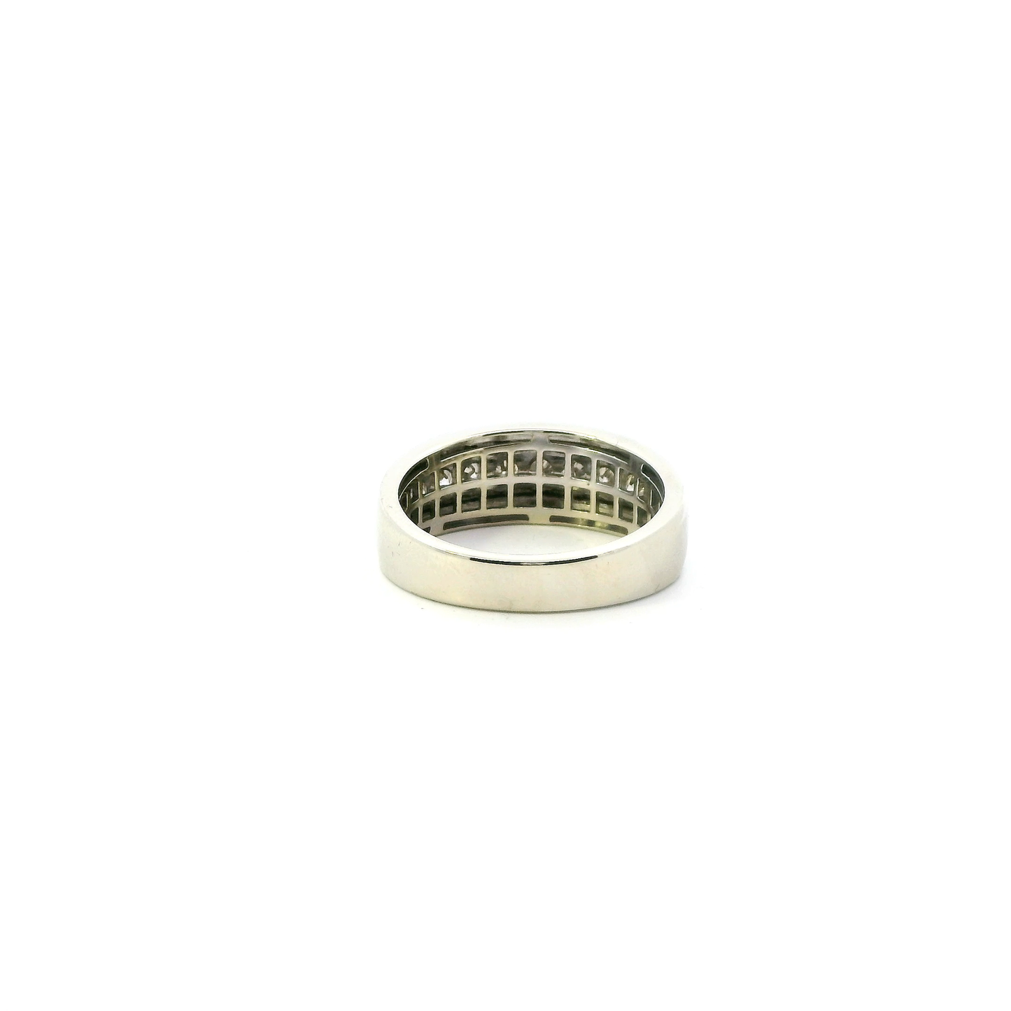 10K White Gold Diamond Mens Ring - 0.90ct