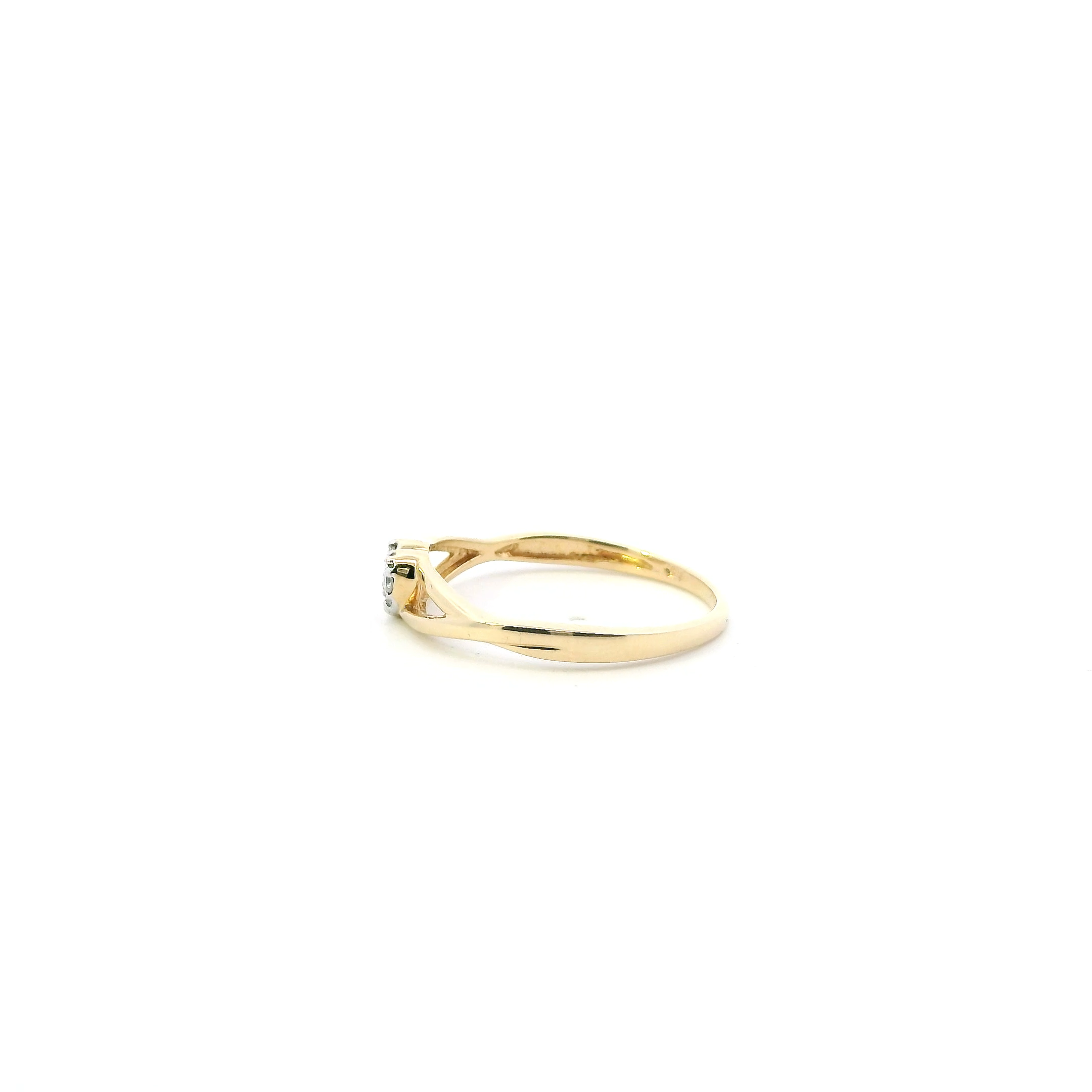 10K Yellow Gold Diamond Heart Ring - 0.10ct