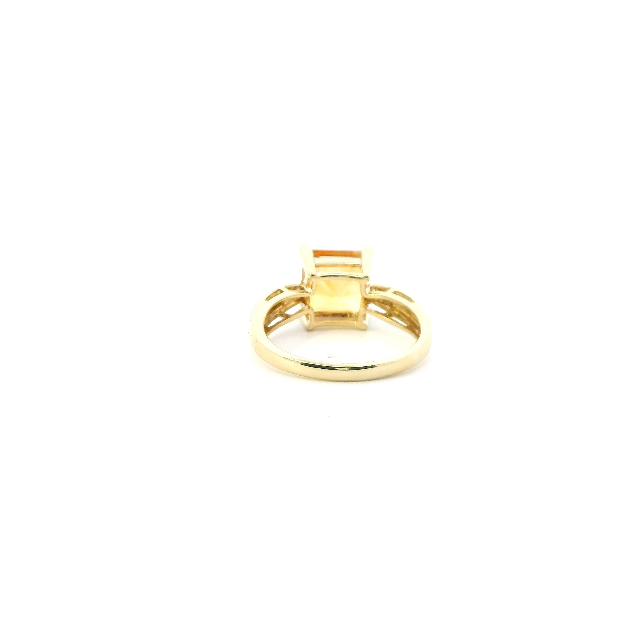 10K Yellow Gold Citrine & Diamond Womens Ring