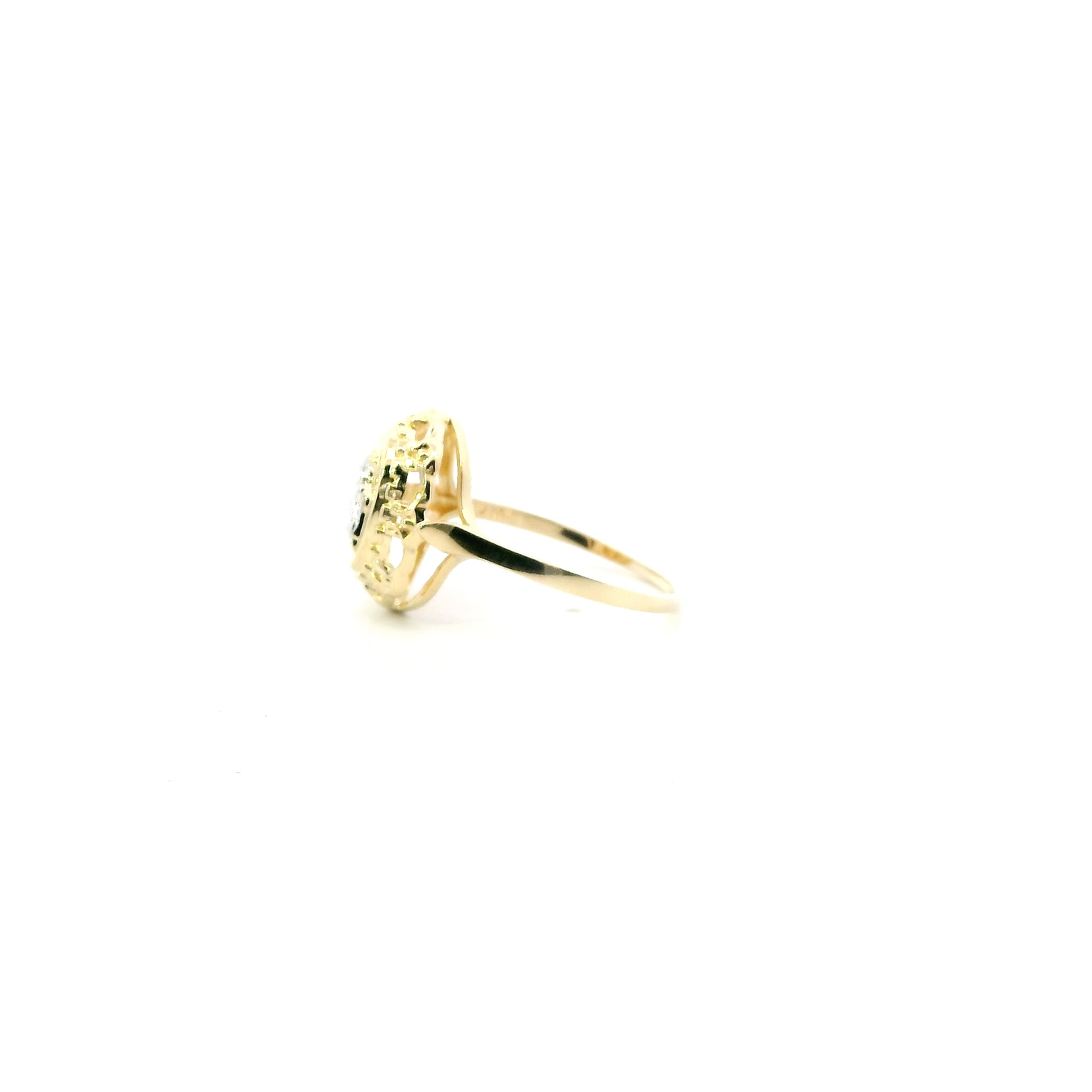 10K Yellow & White Gold Angel Womens Ring
