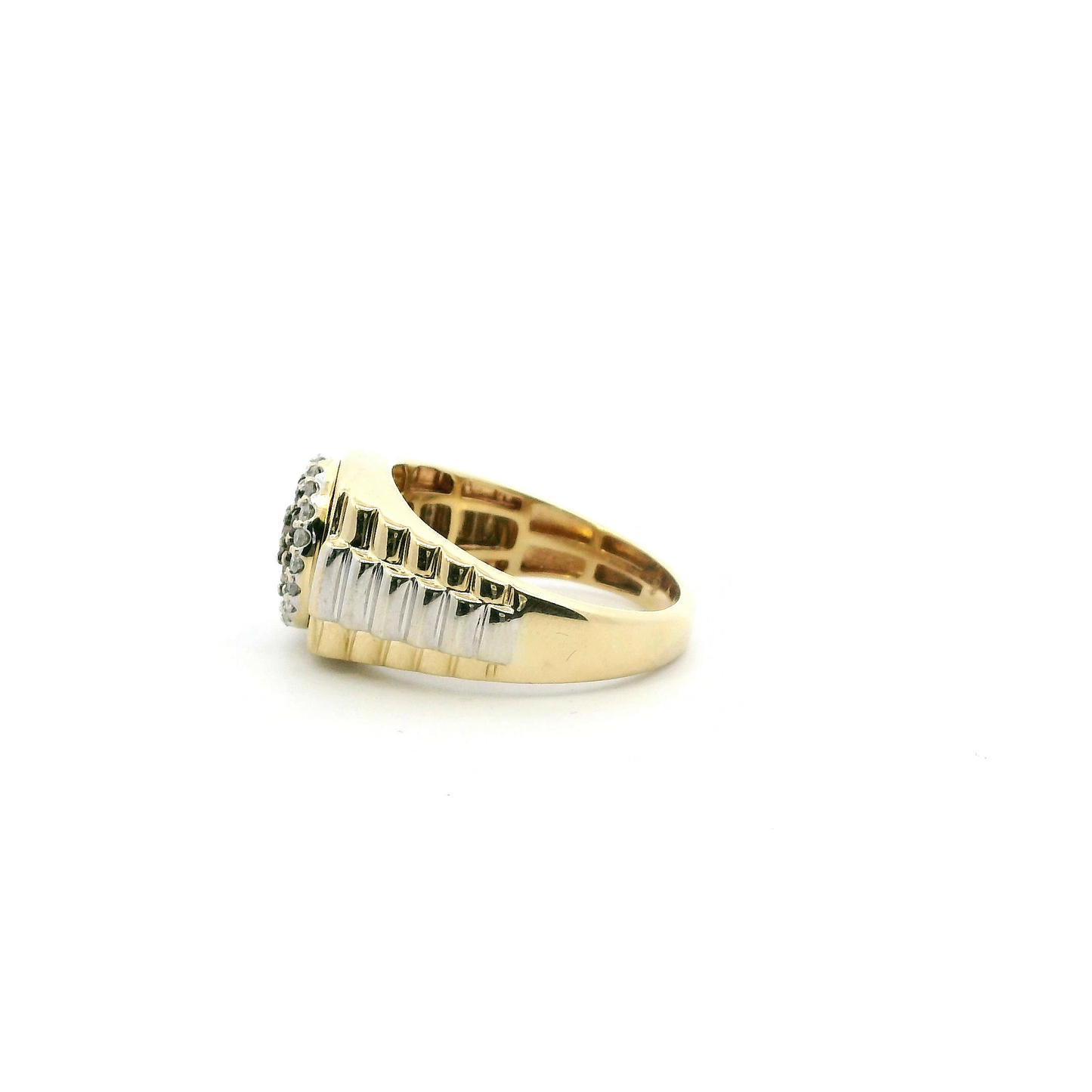 10K Yellow Gold Diamond Rolex Mens Ring - 0.68ct