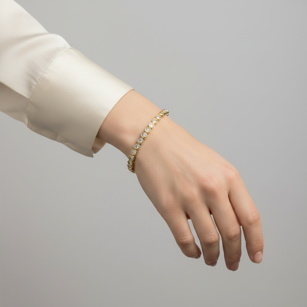 14K Yellow Gold Diamond Tennis Bracelet - 4.75ct
